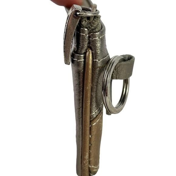 Fossil Womens Metallic Leather Coin Purse ID Holder Small Wallet Key Chain Bag - Picture 10 of 16